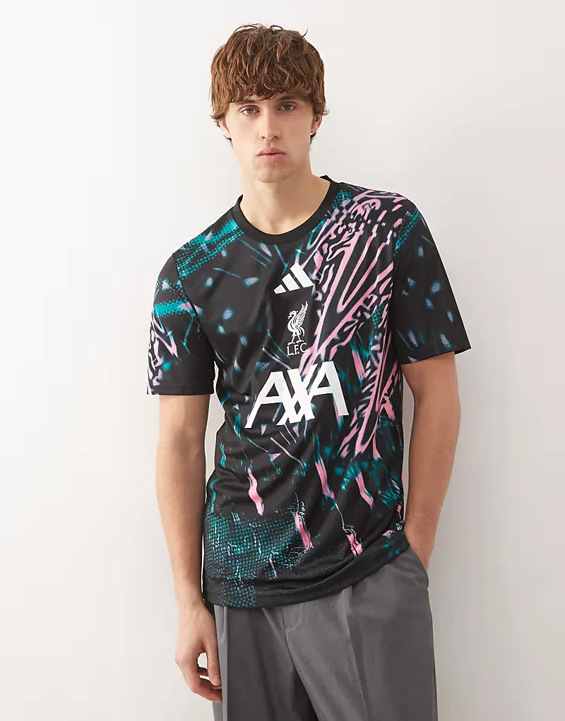 Предматчевая футболка Adidas Performance Football Liverpool 25/26, черно-розовый