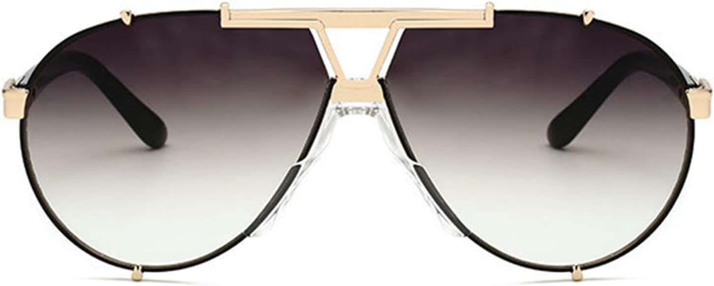 

Солнцезащитные очки Helena Double Beam Pilot для женщин и мужчин, стильные солнцезащитные очки UV400 с большой оправой, модная металлическая оправа, овальные очки S67, C1