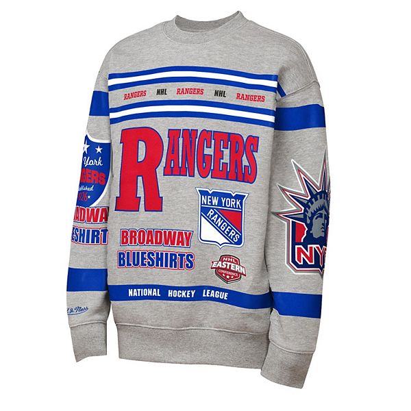Флисовая толстовка с принтом New York Rangers в сером цвете Mitchell & Ness — фото 3
