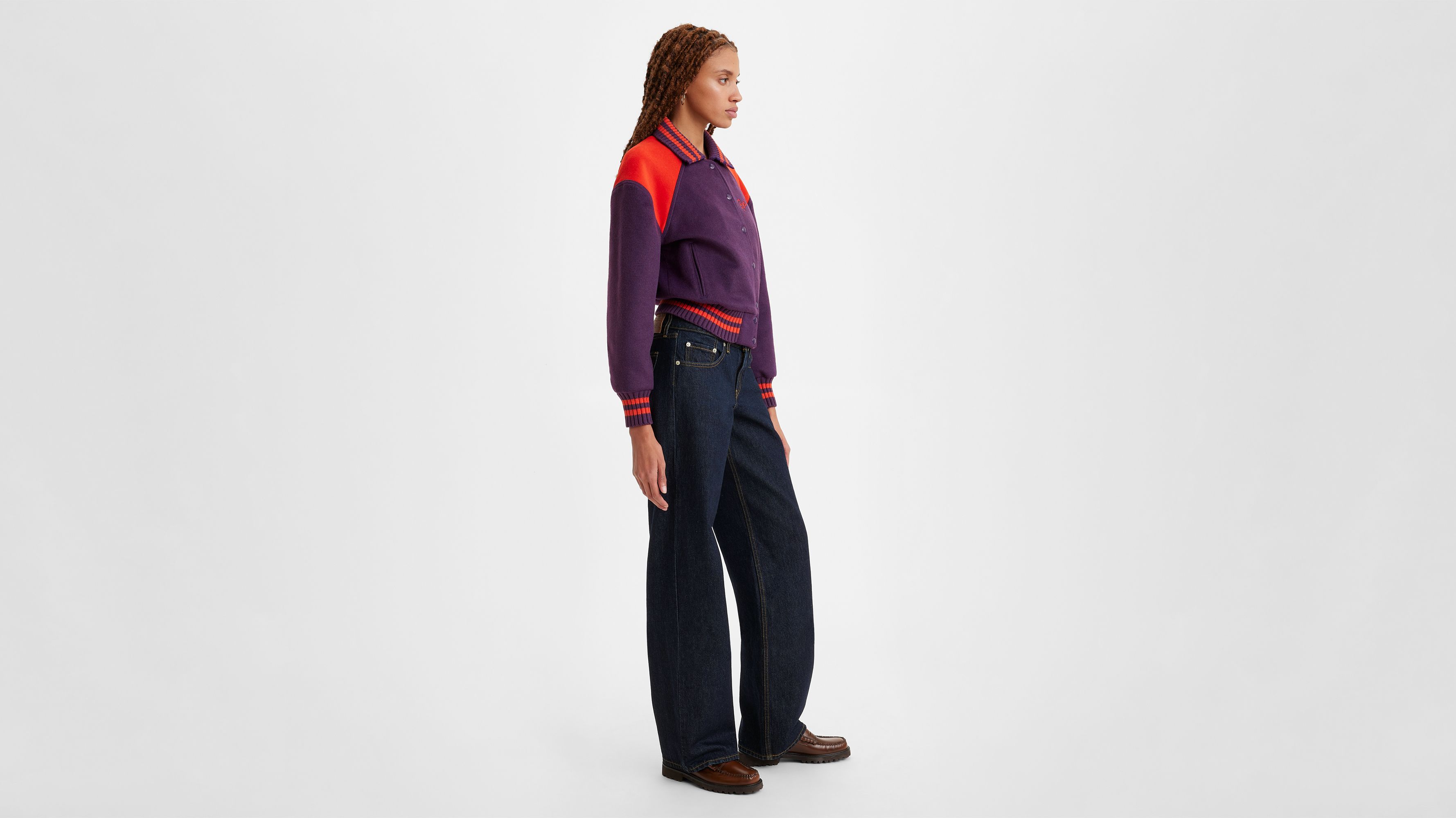 Джинсы женские низкие свободные Levi's, Dream Nice Dreams - Dark Wash — фото 4
