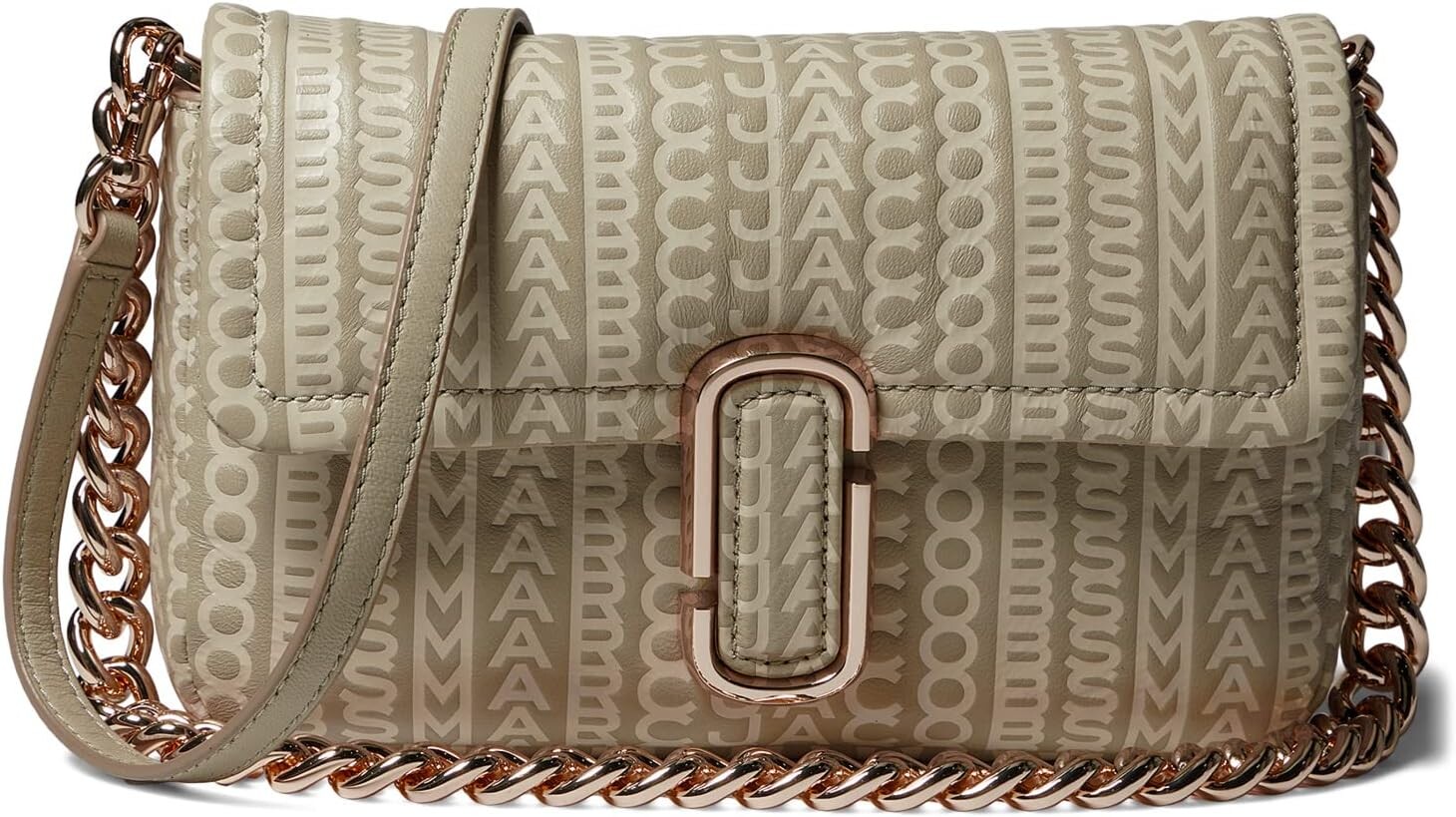 

Кожаная сумка через плечо с монограммой Marc Jacobs, хаки