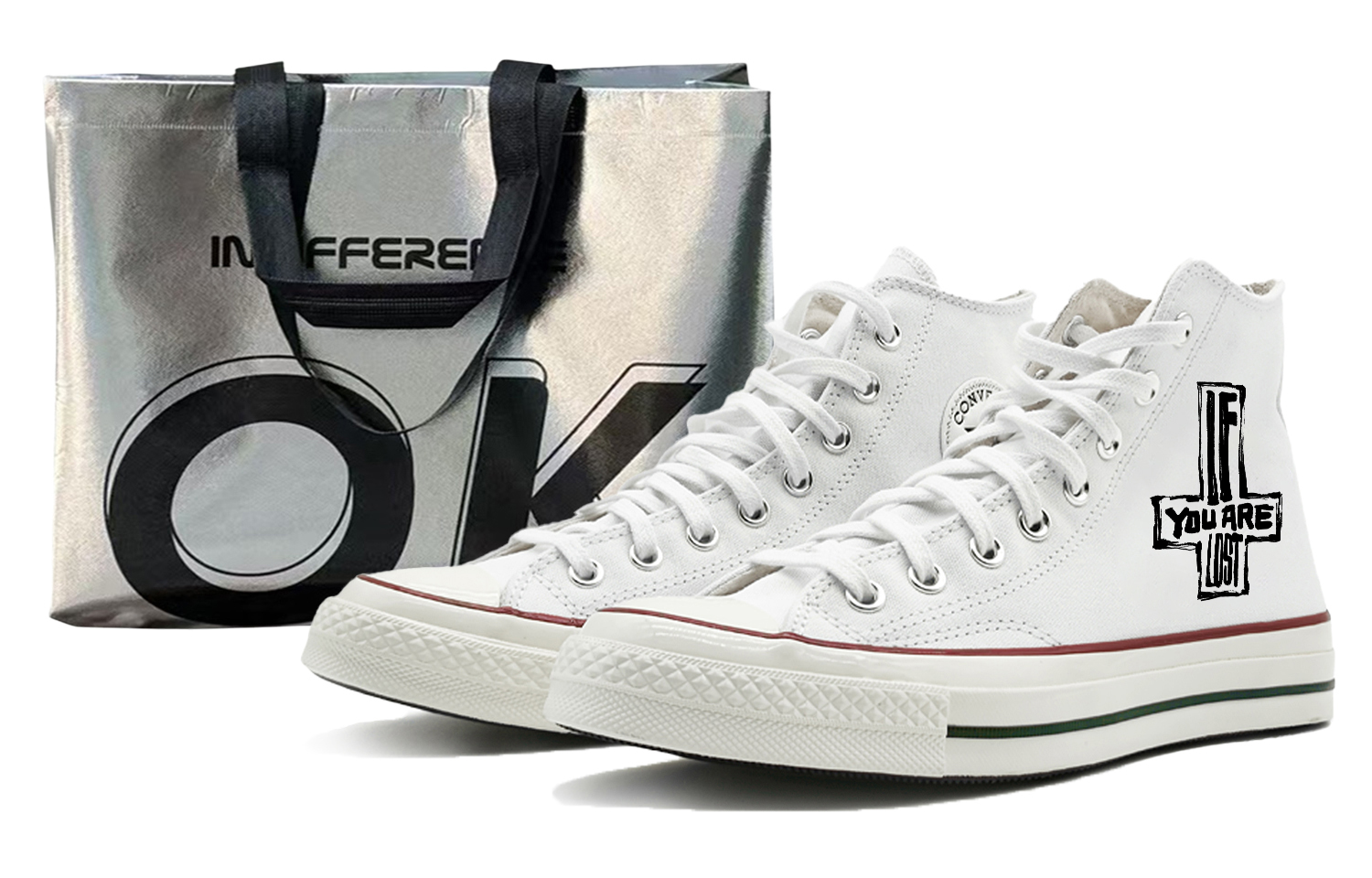 Converse Chuck 70 Chuck Taylor SIN3A IF YOU Износостойкие высокие парусиновые туфли, увеличивающие рост, унисекс, белые