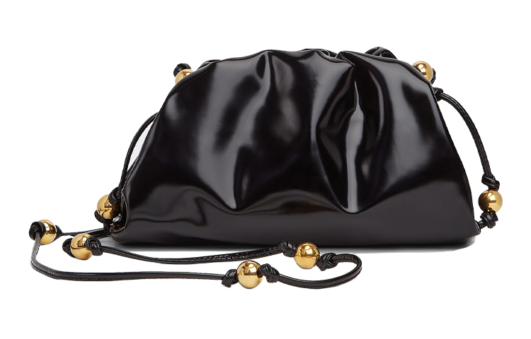 

Bottega Veneta Мини клатч из овчины женский черный