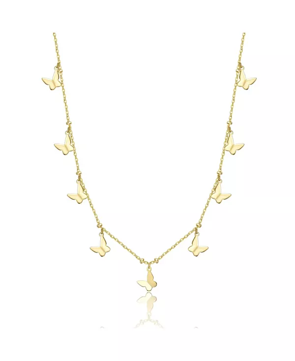 

Ожерелье в виде симфонии бабочек, покрытое 14-каратным золотом Rachel Glauber, gold