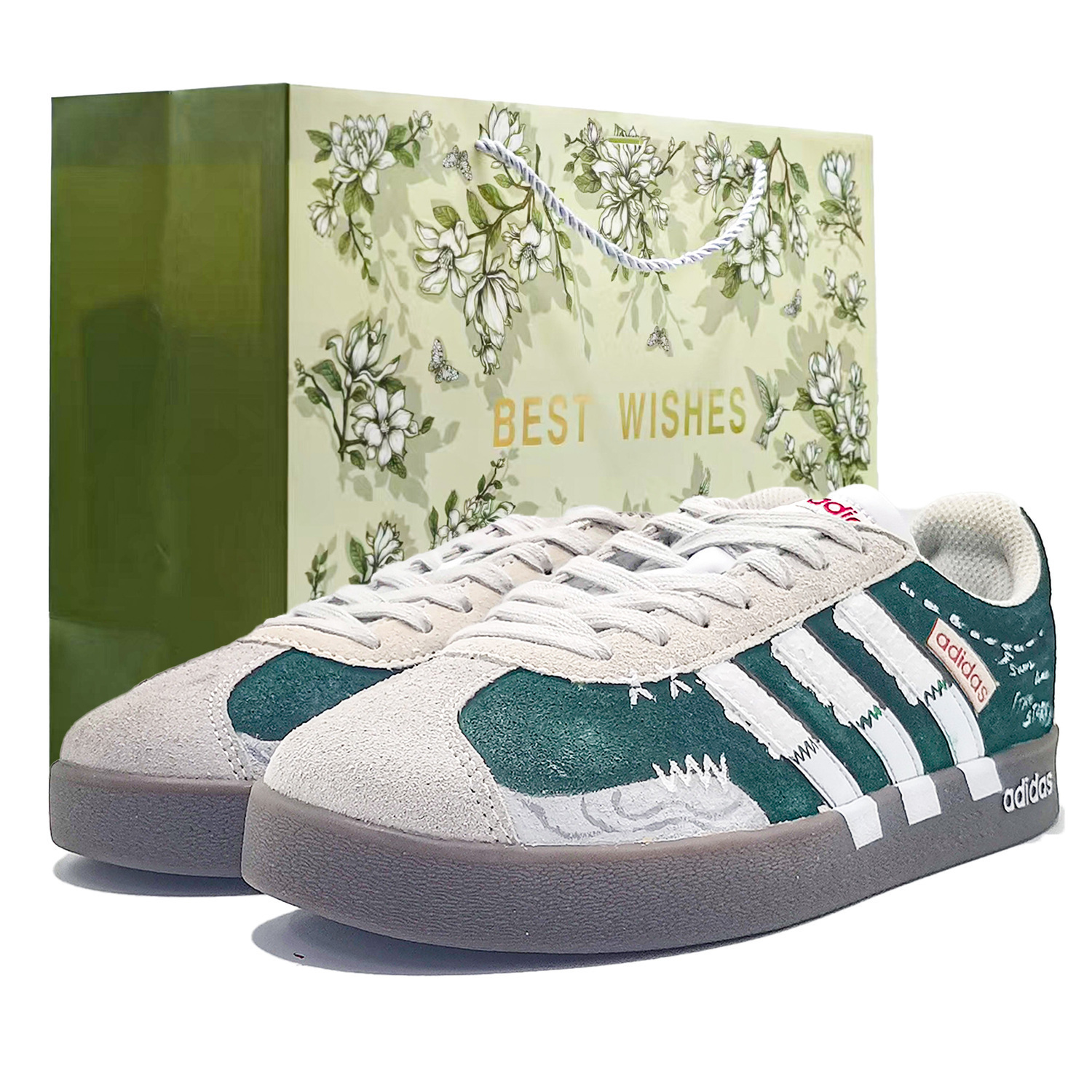 

Adidas VL COURT 2.0 устойчивые к истиранию лоу-топ скейтборд кроссовки унисекс серо-зеленый, цвет Gray Green