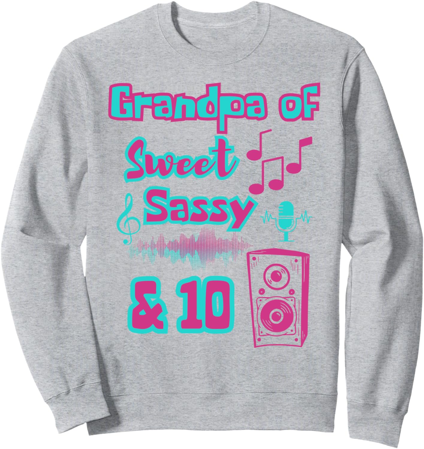 

Милая и дерзкая толстовка с надписью «Десять лет музыки и танцев для дедушки» к 10-летию Family Look Musical Dancing Party Decoration Gifts, серый