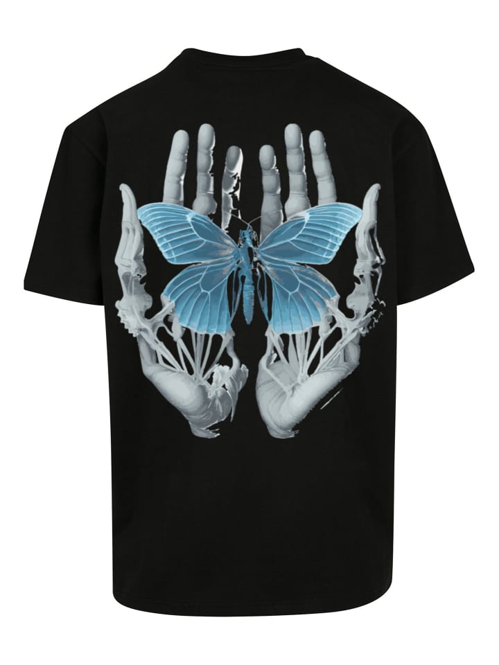 

F4NT4STIC Тяжелая футболка оверсайз с изображением скелета, рук и бабочки, черного цвета, Черный, F4NT4STIC Тяжелая футболка оверсайз с изображением скелета, рук и бабочки, черного цвета