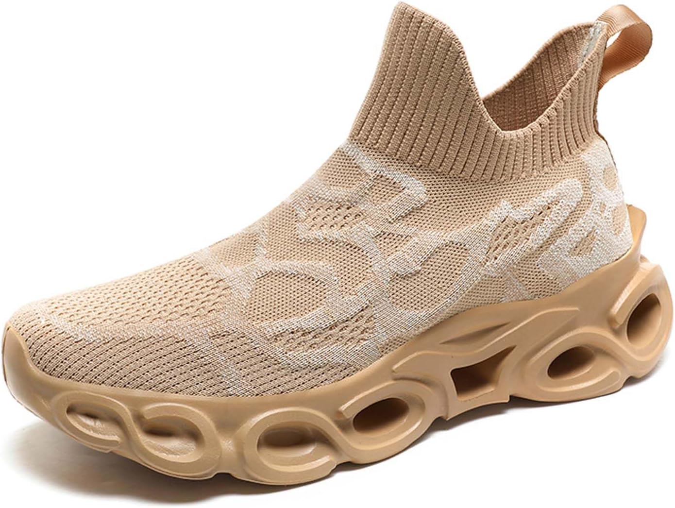 

Мужские и женские слипоны-лоферы для ходьбы, тенниса, без шнурков, кроссовки для бега, дышащие и легкие Missletty, бежевый