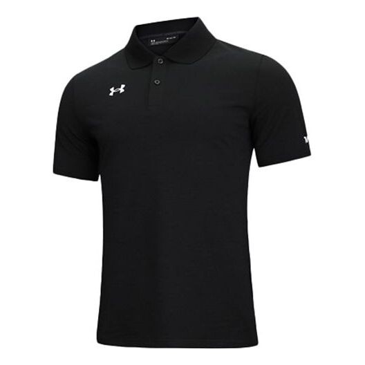 

Футболка men's sports lapel training short sleeve polo shirt black Under Armour, черный