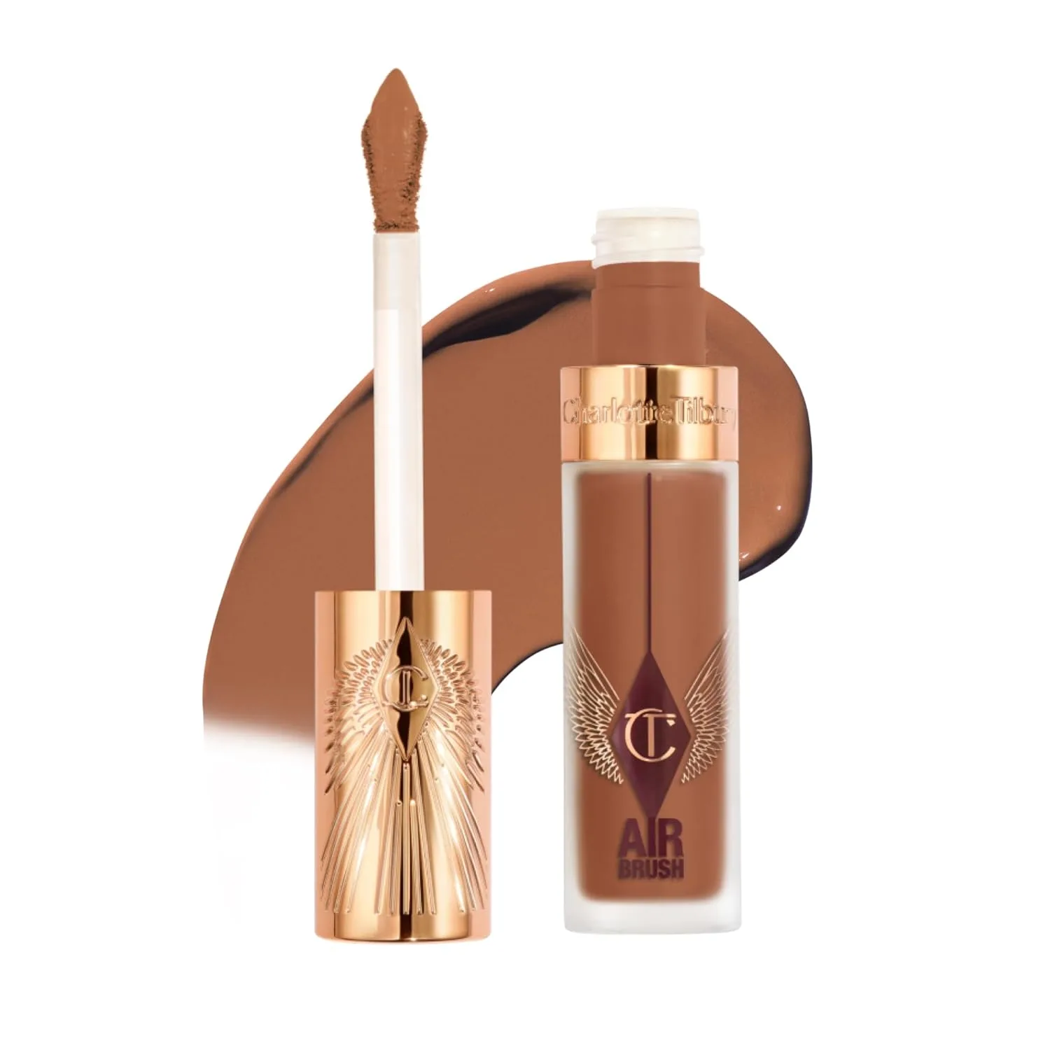 Charlotte Tilbury AIRbrush Flawless Blur Concealer - долговечный консилер для темных кругов, несовершенств и покраснений, увлажняющий, стойкий к складкам, с полным покрытием и натуральным матовым финишем, 14 Deep - Deep with cool undertones