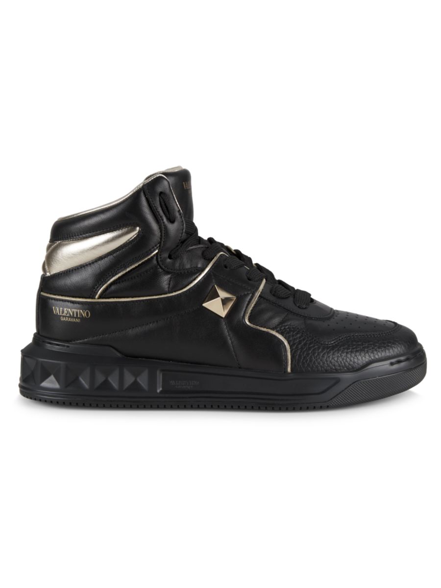 

Кожаные кроссовки Valentino Garavani, цвет Black Platinum