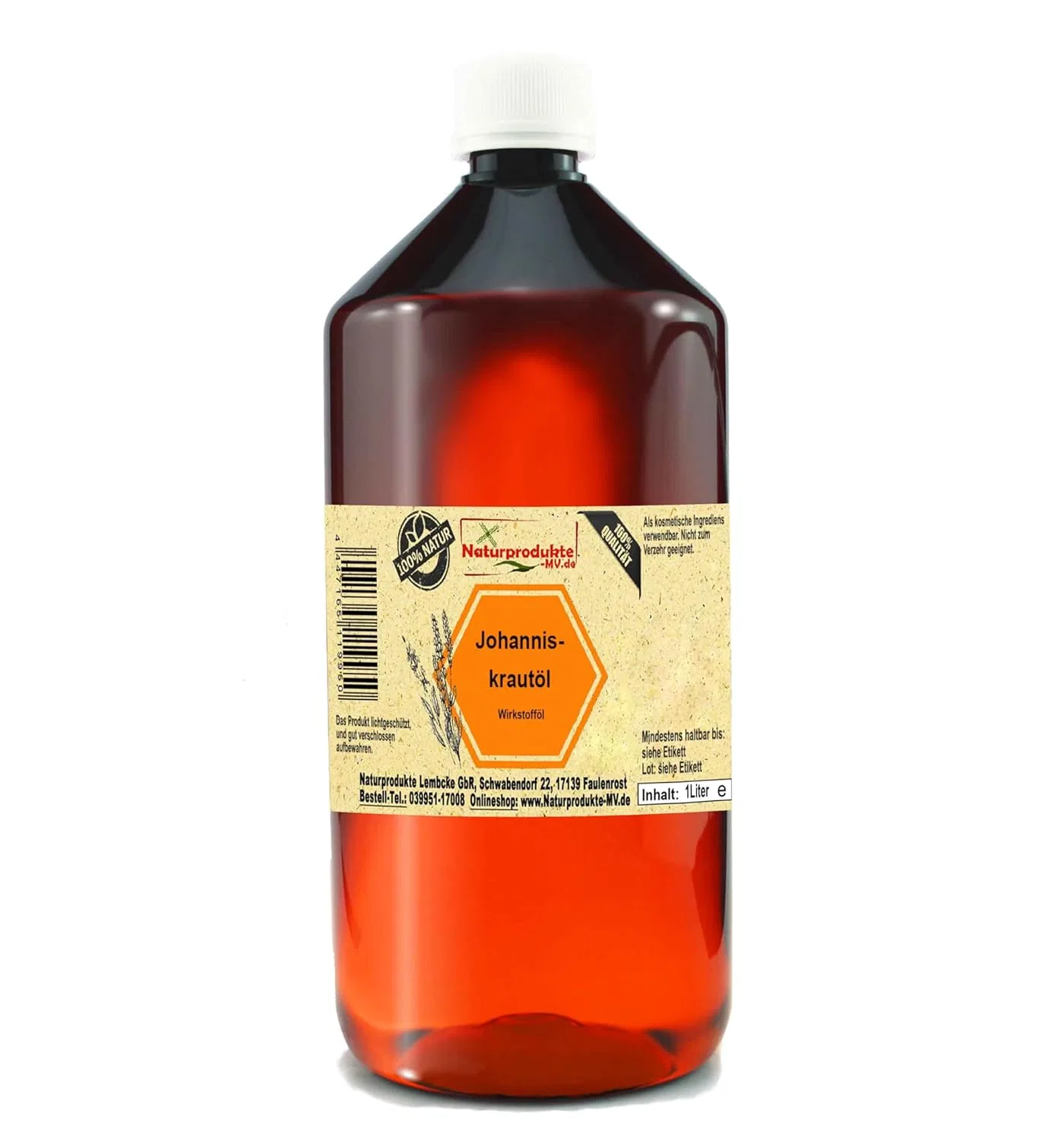 Органическое масло зверобоя без гиперицина, 1 л ‎Naturprodukte-Mv