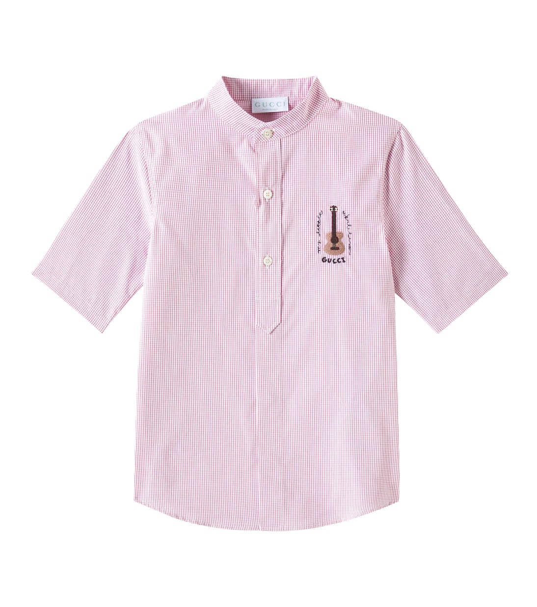 

Клетчатая хлопковая рубашка Gucci Kids, White/Red