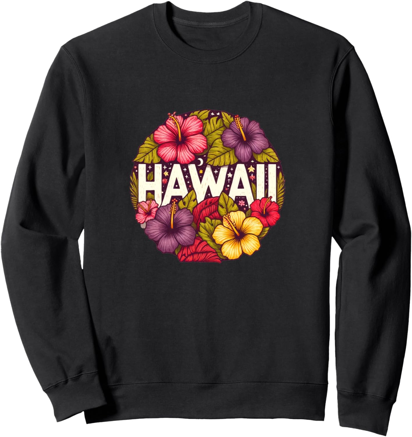 

Ретро-гавайская толстовка с изображением цветка гибискуса Retro Hawaiian Vacation Hawaii Snugg, черный