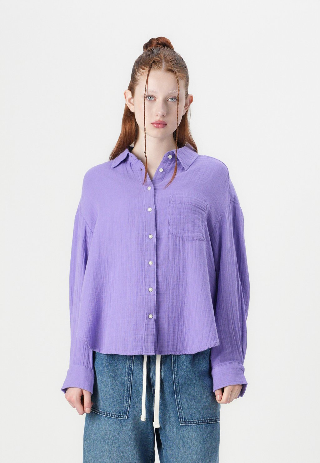 

Блузка на пуговицах NEW BIG SHIRT GAP, фиолетовый