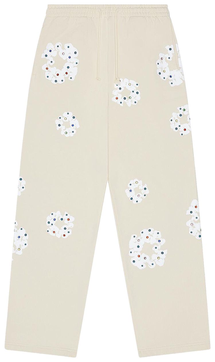 

Спортивные штаны Denim Tears Rhinestone Cotton Wreath, кремовый