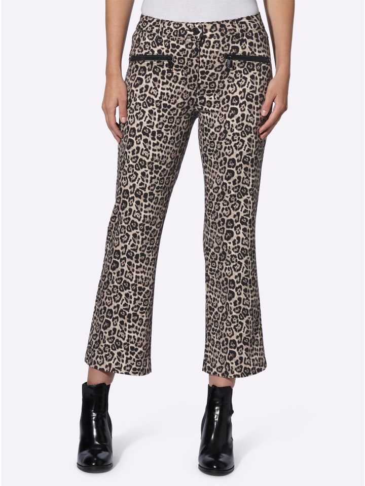 

Heine Джинсы бежевого цвета с черным принтом