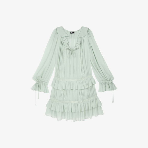 

Платье мини The Kooples с длинным рукавом и рюшами, мультиколор