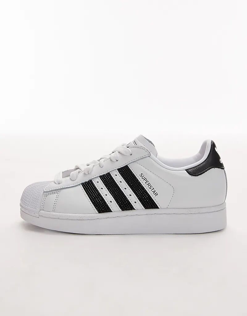 Кроссовки Adidas Originals Superstar II белого и черного цвета с бусинами — фото 2