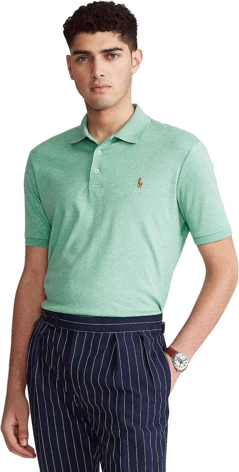 

Рубашка-поло Custom Slim Fit Soft Cotton Polo Polo Ralph Lauren, цвет Resort Green Heather