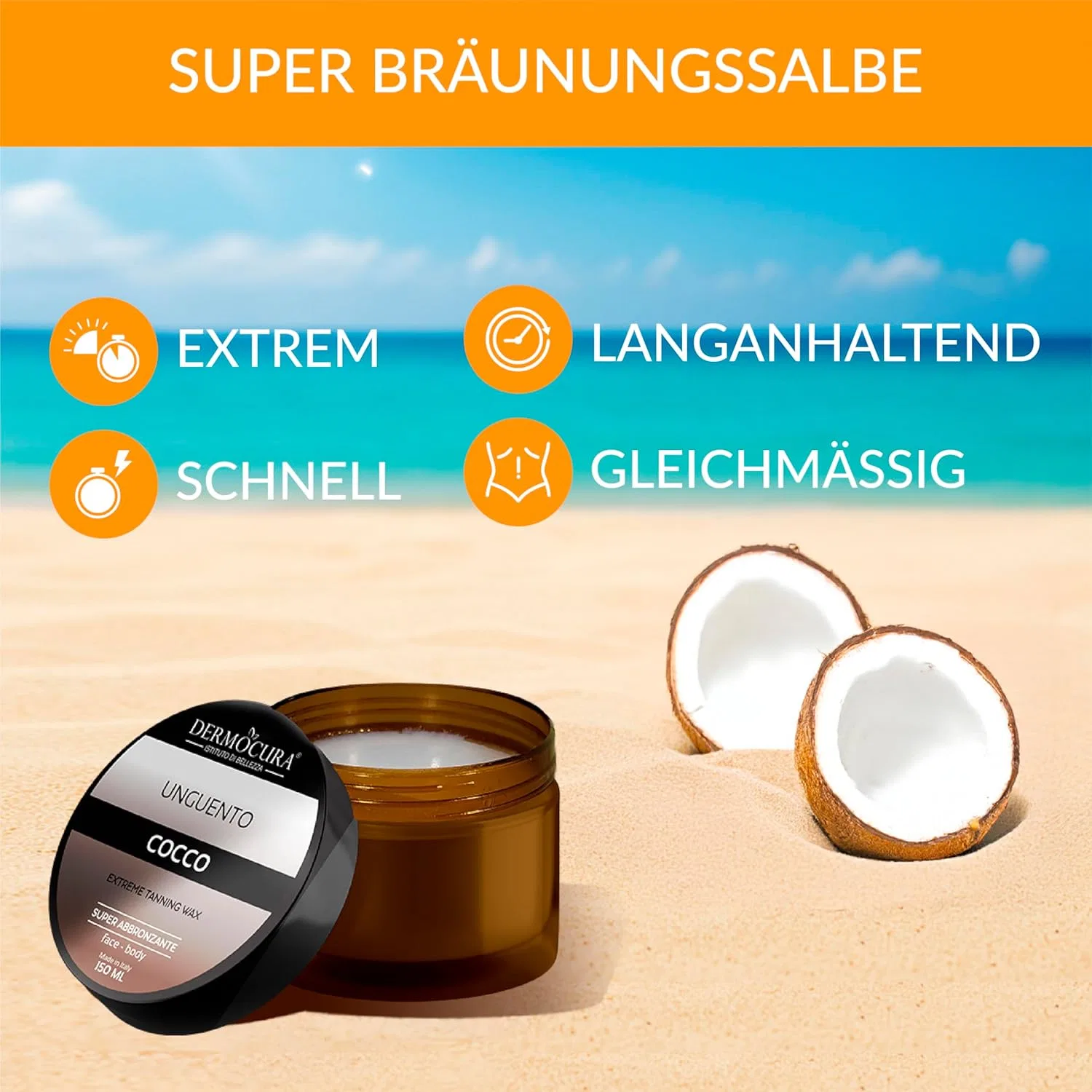 Бальзам-активатор загара Extreme Tanning с кокосом от Dermocura Dermocura, Coconut — фото 4