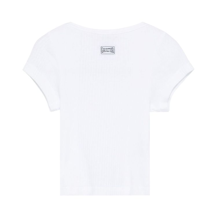 

Футболка Jean Paul Gaultier Patch Crop Baby Tee 'White', белый