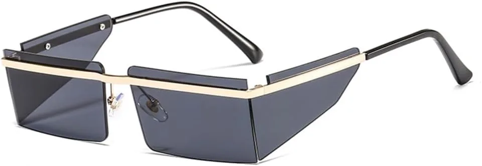 

Маленькие солнцезащитные очки без оправы для женщин, панк-очки, мужские очки в стиле ретро, ​​прямоугольные очки для женщин, защита от УФ-излучения UV400 LANGSER, 1