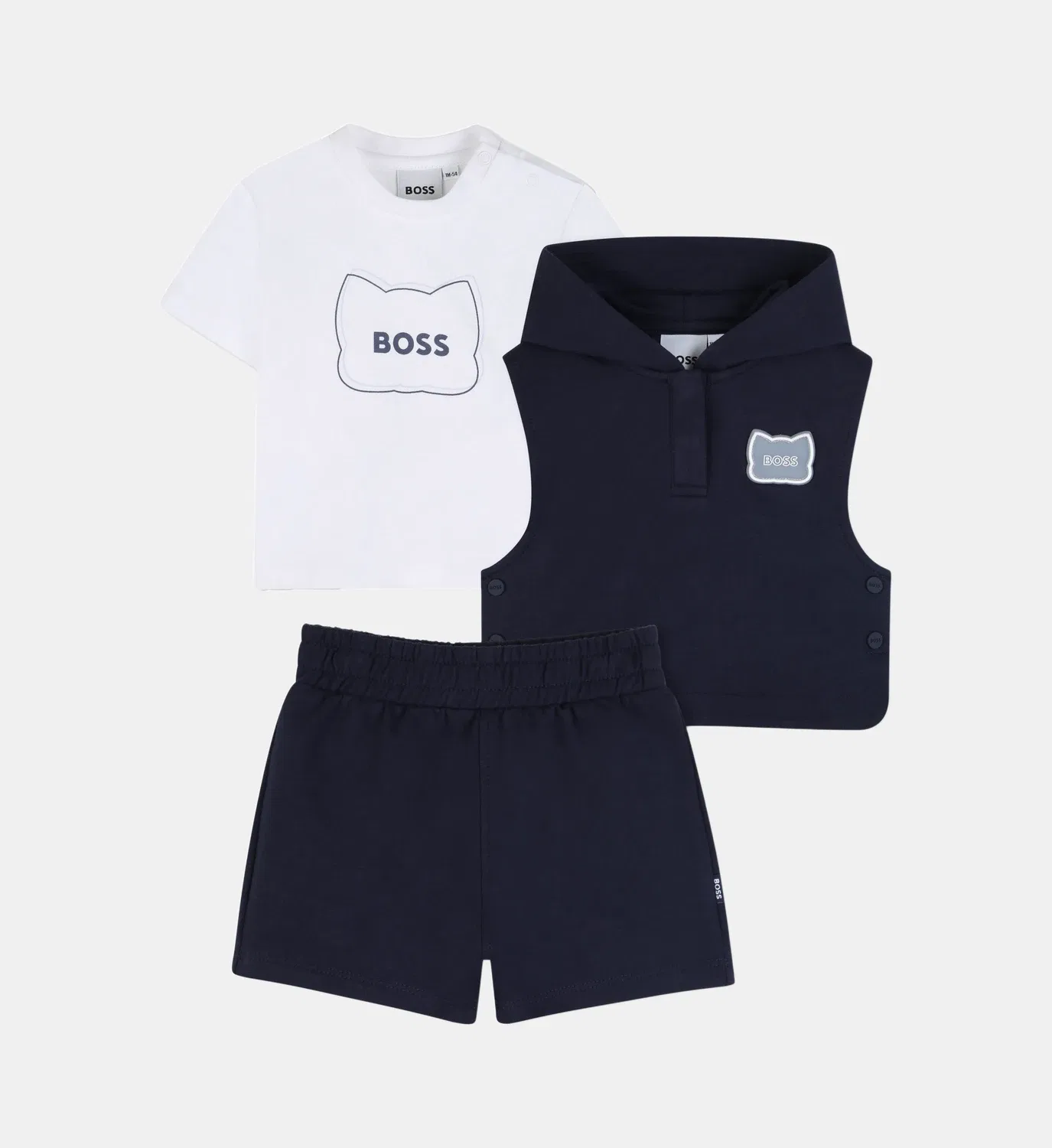 Комплект: футболка, свитшот и шорты Boss Kidswear, синий