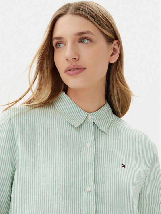 Рубашка обычного кроя WW0WW44679 Tommy Hilfiger, зеленый — фото 4