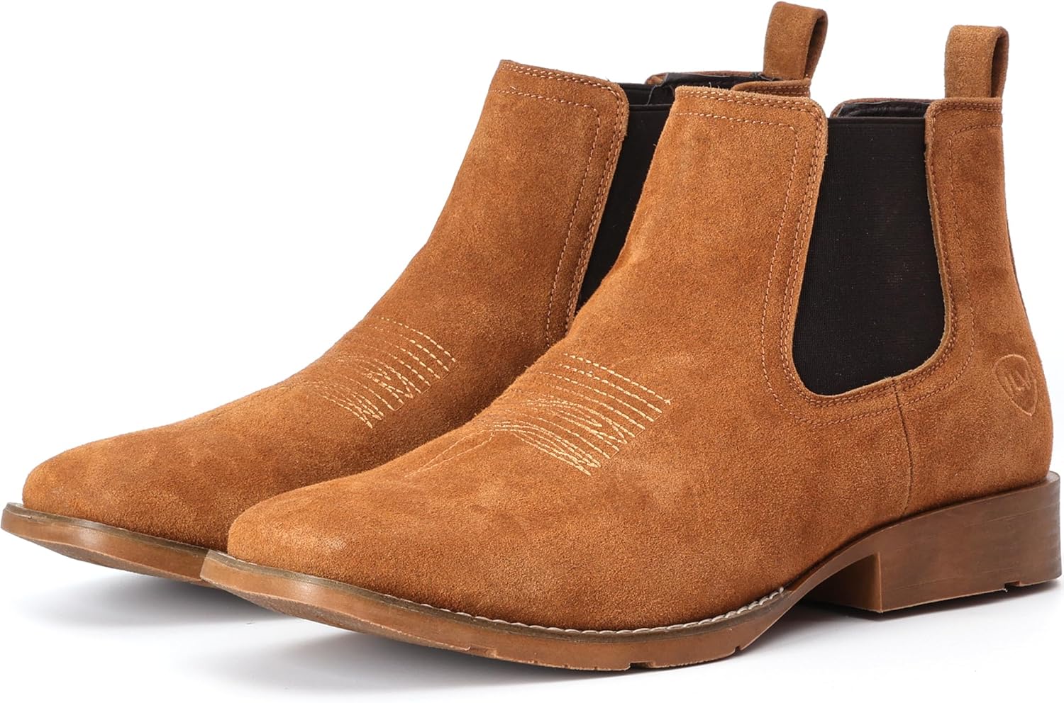 Мужские ботинки Chelsea IUV из натуральной замши коровьей кожи, западного стиля, на щиколотку, повседневные, слипоны, светло-коричневый