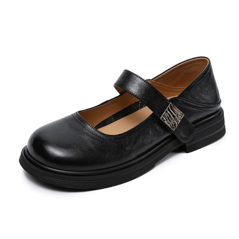 Туфли Мэри Джейн на толстом каблуке 3,0 см, женские Devanro, Black