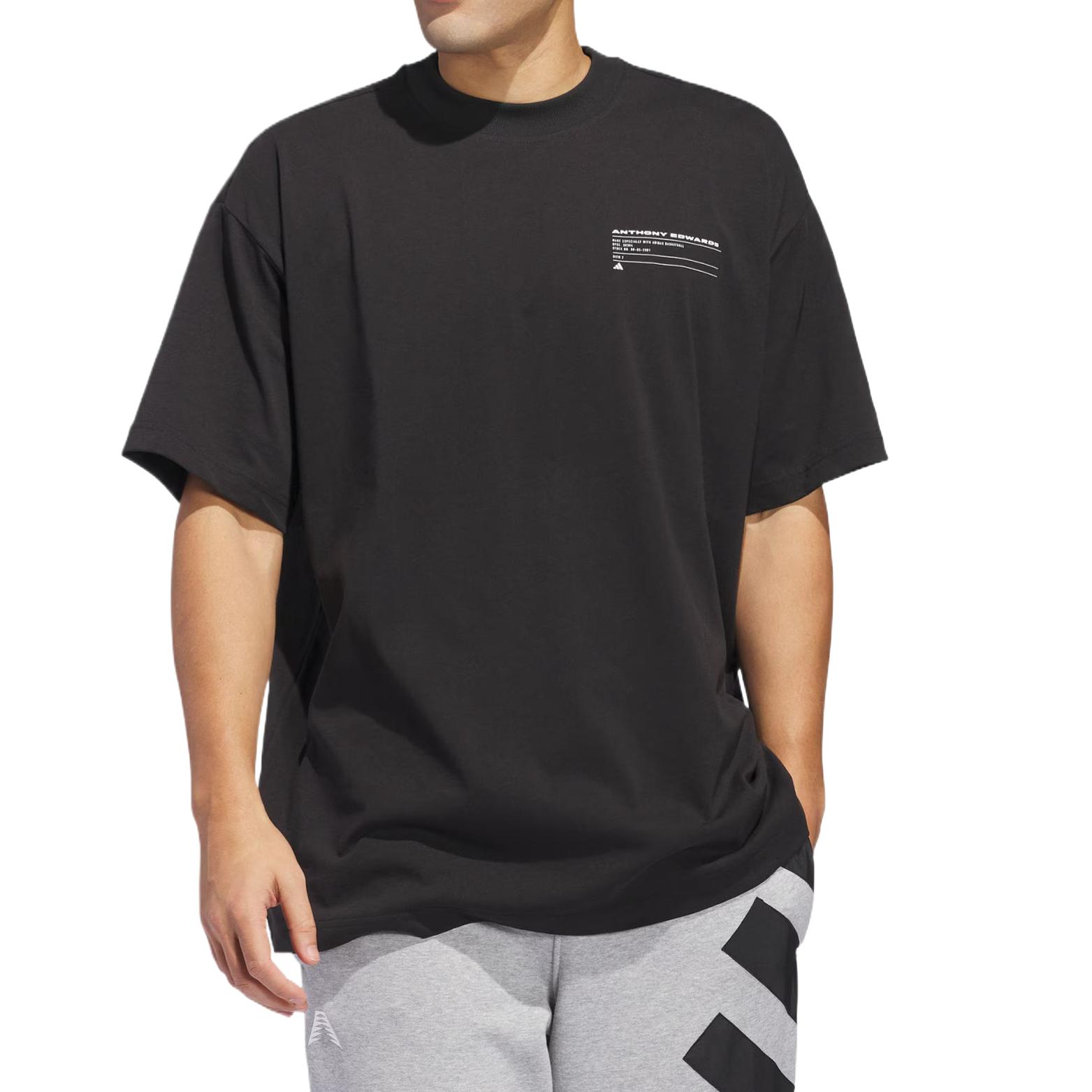 Adidas Футболка мужская ANTHONY EDWARDS Series GFX TEE 3 Black — фото 3