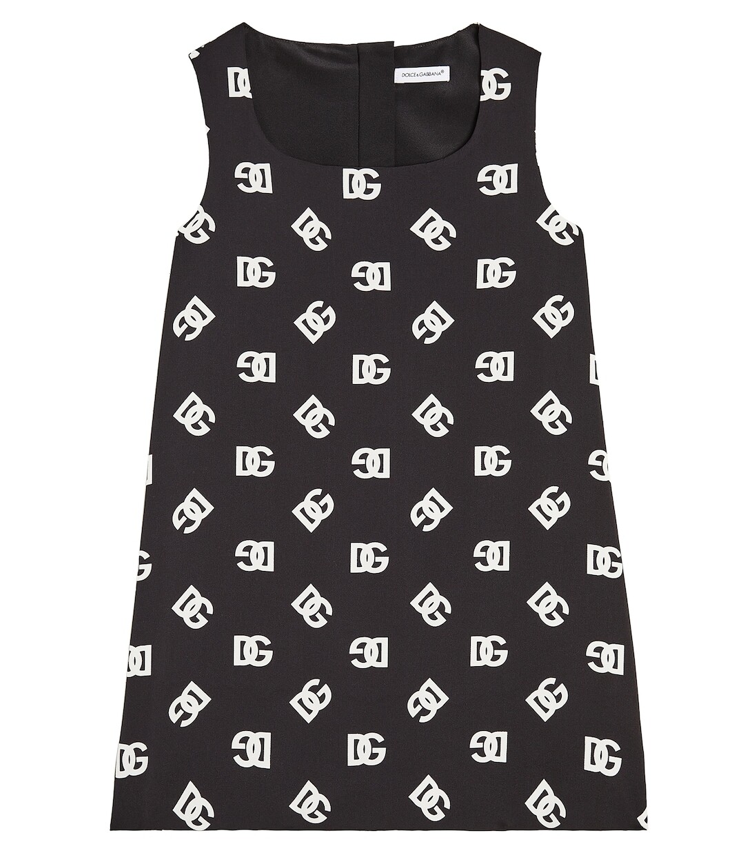 

Платье из смесового шелка с логотипом Dolce&Gabbana Kids, черный