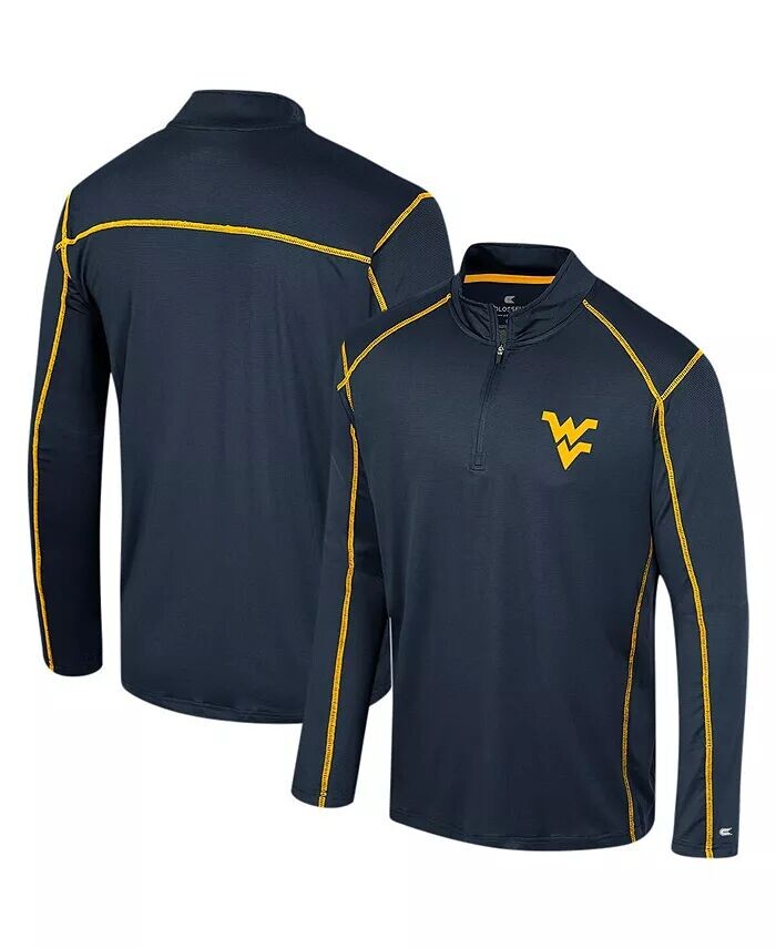 

Мужская темно-синяя ветровка с молнией четверти West Virginia Mountaineers Cameron Colosseum