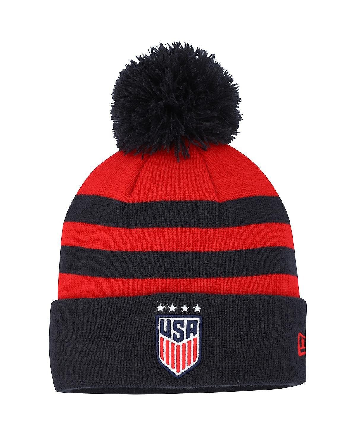 

Мужская красная вязаная шапка USWNT Team с манжетами и помпоном New Era