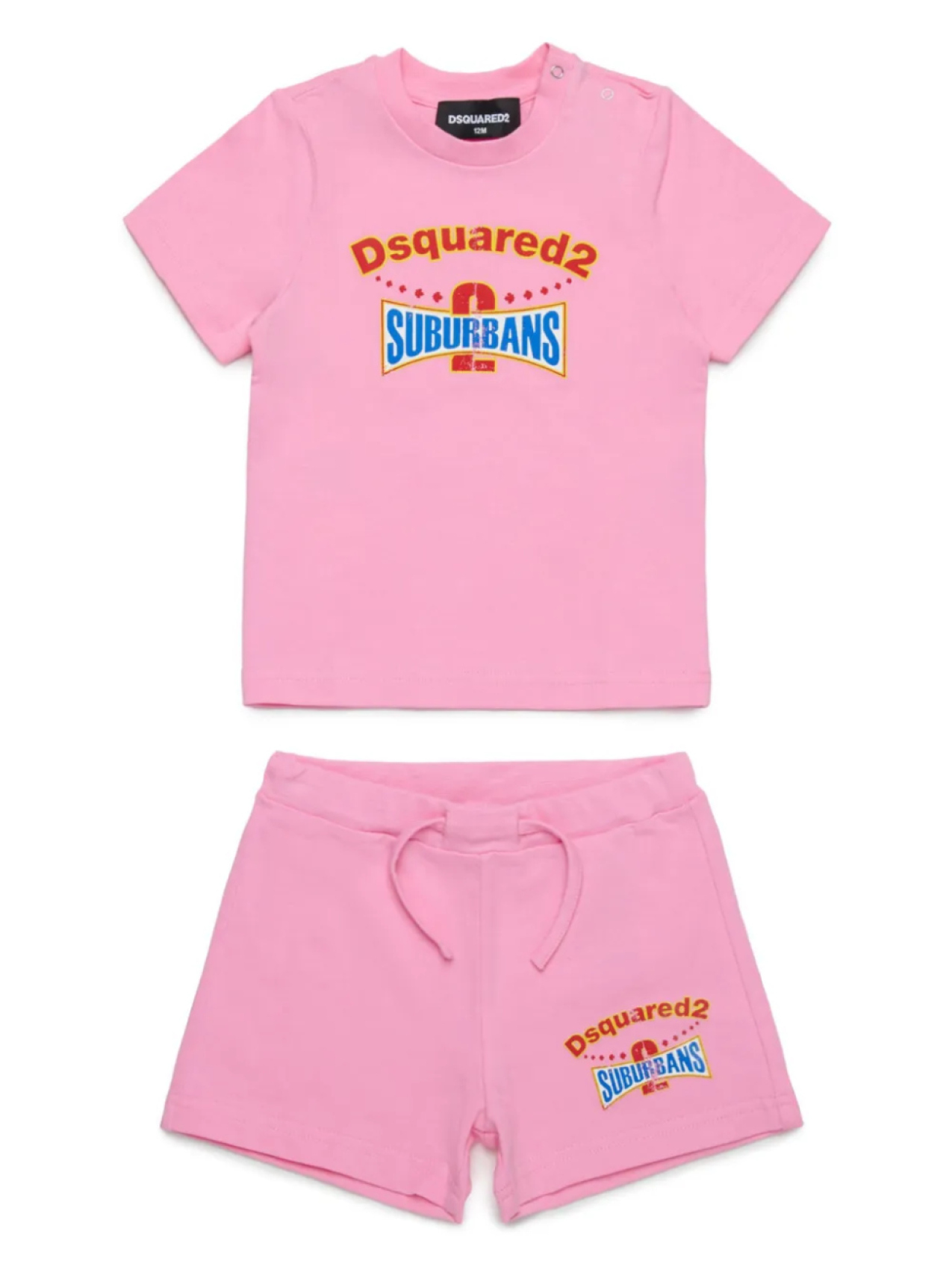 

DSQUARED2 KIDS комплект из футболки и шортов с логотипом, розовый