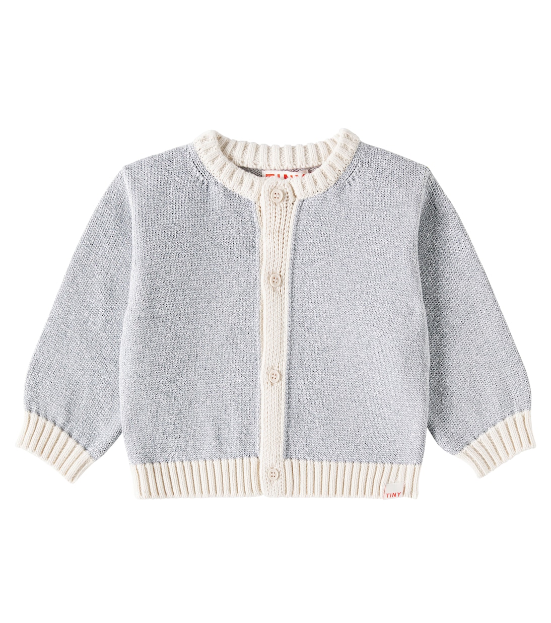 

Детский кардиган из хлопковой смеси ламе Tinycottons, Silver Metallic