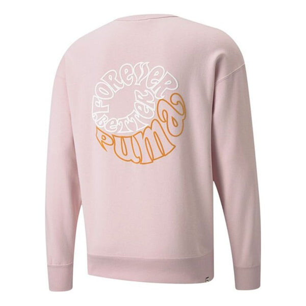 

Толстовка downtown logo printing sports round neck pullover pink red Puma, красный