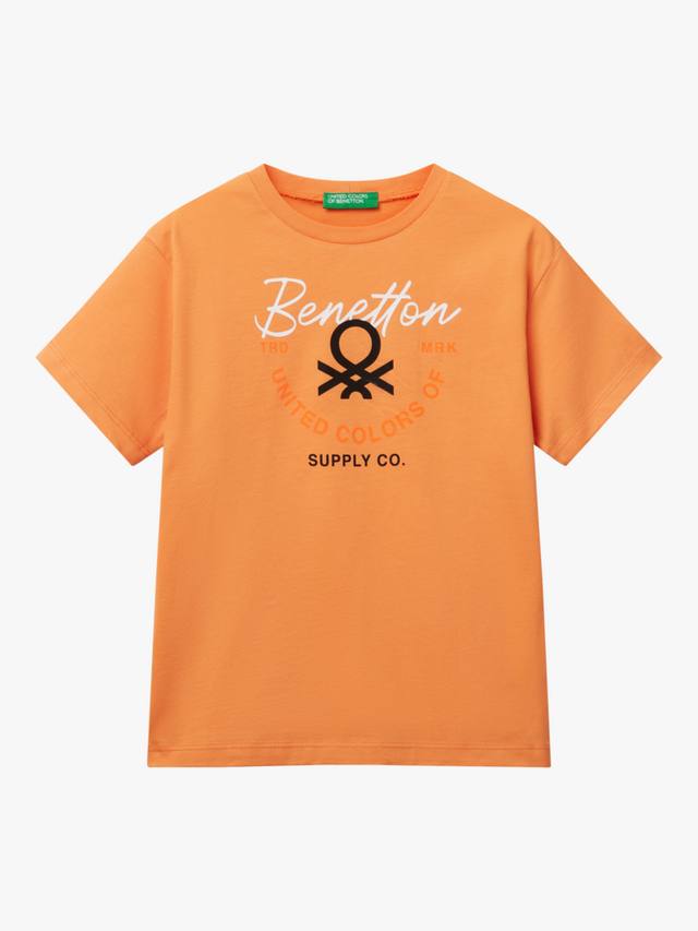 

Детская футболка с логотипом Benetton, Apricot