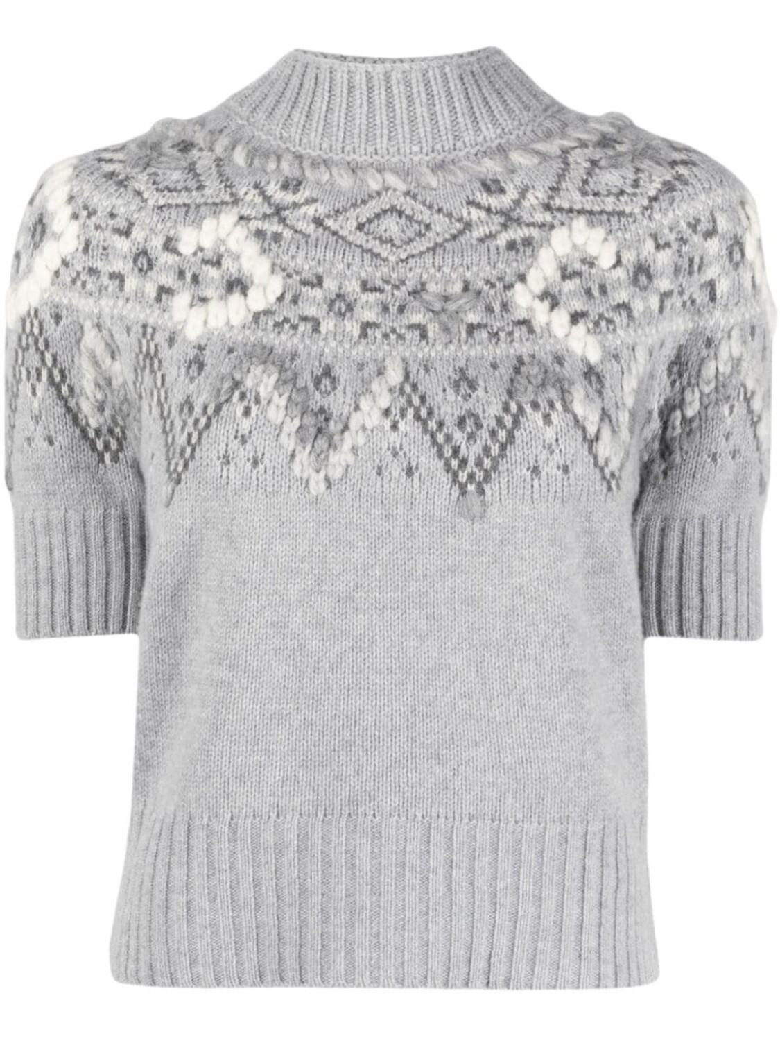 

Ermanno Scervino жаккардовый джемпер с короткими рукавами, серый