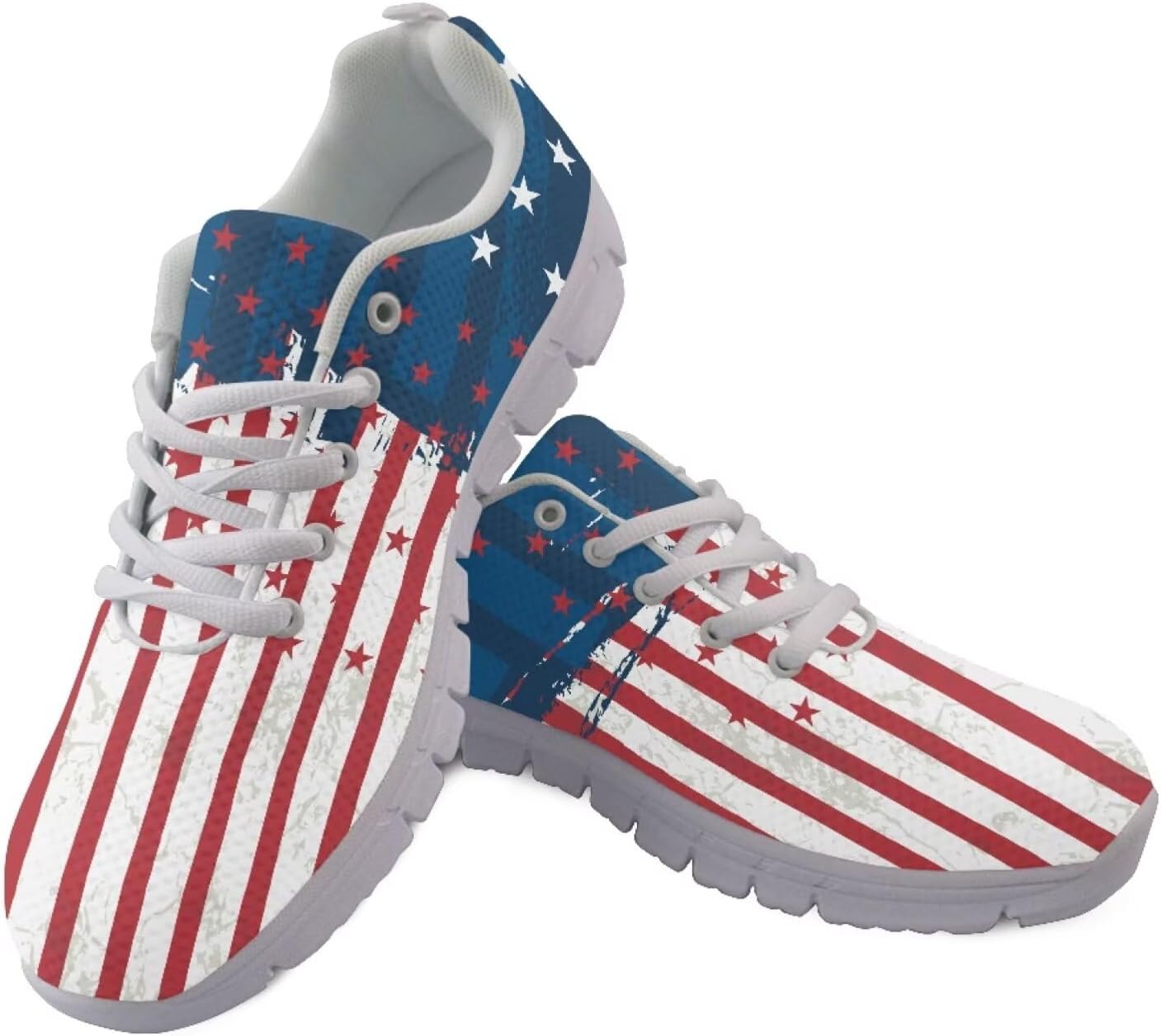 

Кроссовки с американским флагом для женщин, беговые и теннисные обувь, легкие спортивные кроссовки для тренировок и пробежек, кроссовки на 4 июля Getelinseng