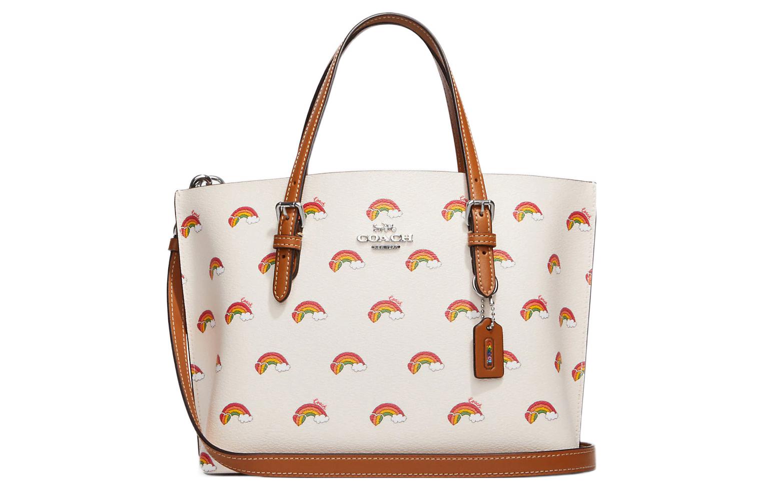 

COACH Сумка-шоппер Mollie из холста с кожей, сумка-шоппер, сумка через плечо, женская, среднего размера, белая