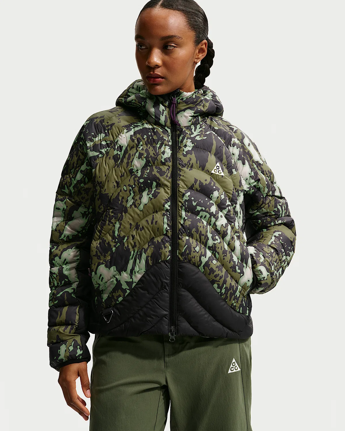 Женская куртка Nike ACG Therma-FIT ADV "Lava Flow", College Grey/Black/Mean Green/Summit White