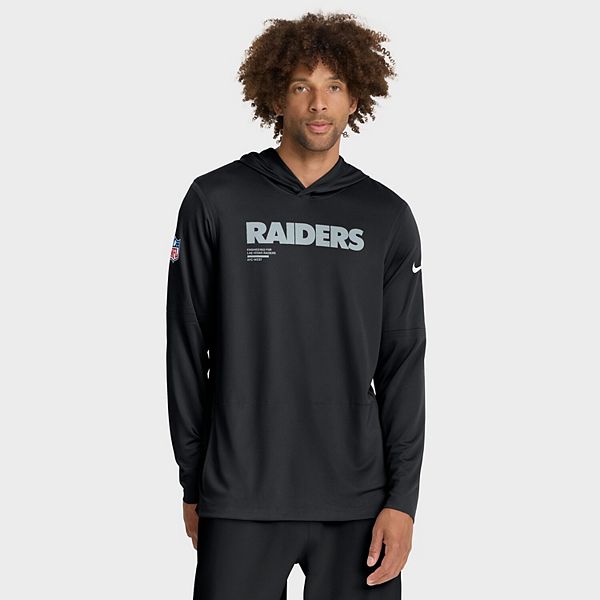 Мужская черная толстовка с капюшоном las vegas raiders big & tall sideline performance Nike