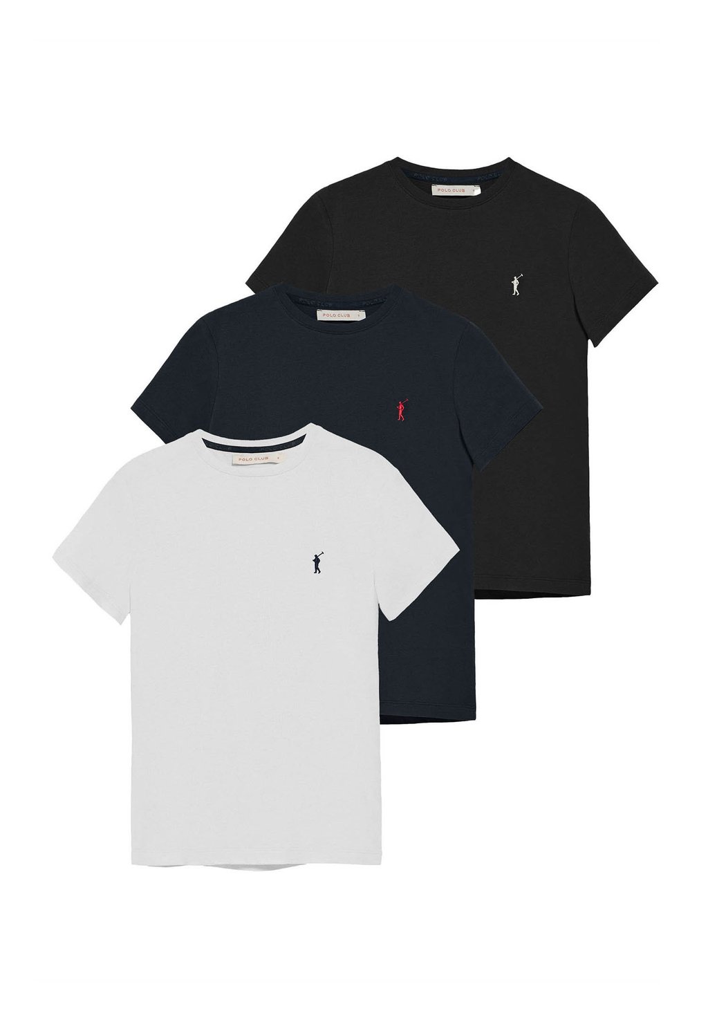 

Базовая футболка U NECK REGULAR FIT PACK 3 RIGBY Polo Club, черный