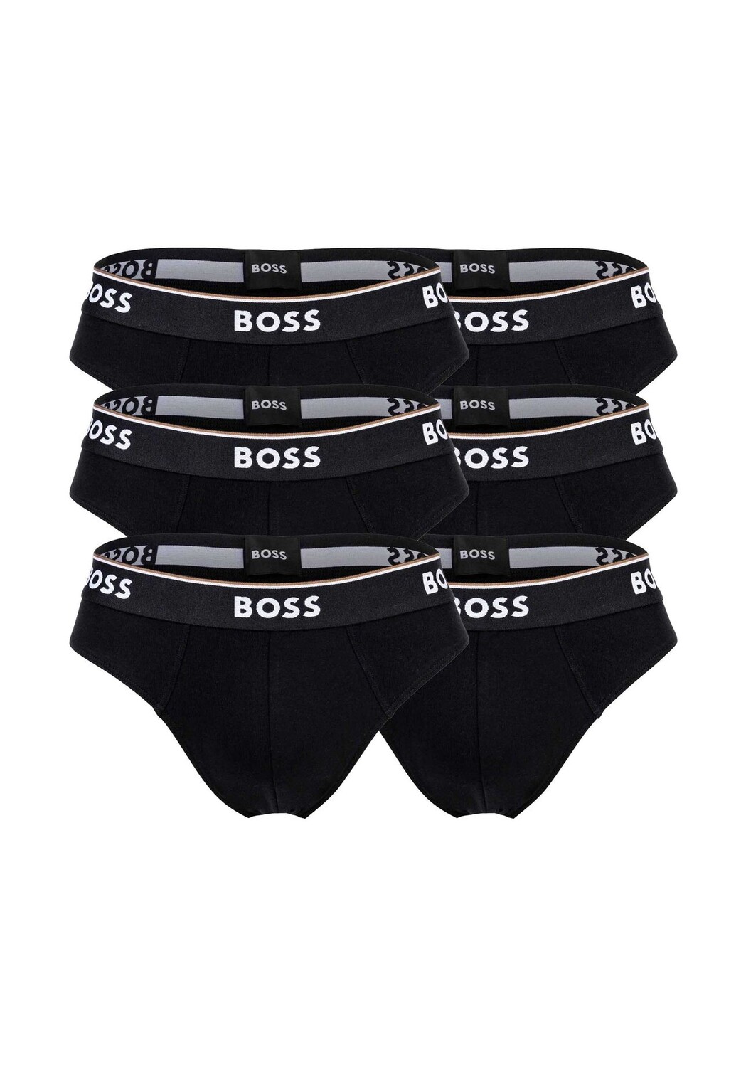 

Трусы мужские, 6 шт. в упаковке - Трусы 6P Power, хлопок стрейч, логотип, однотонный BOSS, черный