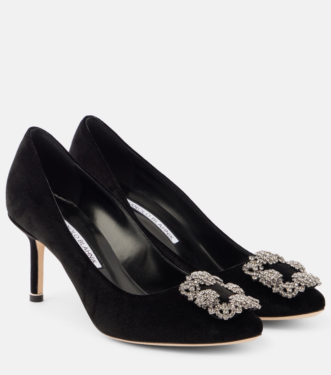 Какие 70 украшенные бархатные туфли-лодочки Manolo Blahnik, 0015 Blck