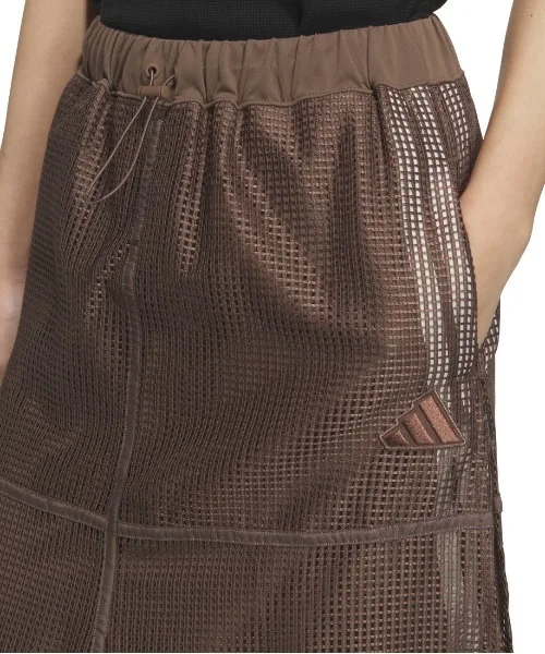 Женская юбка с сетчатым слоем Must Hub Mesh Layered Skirt adidas коричневая — фото 4