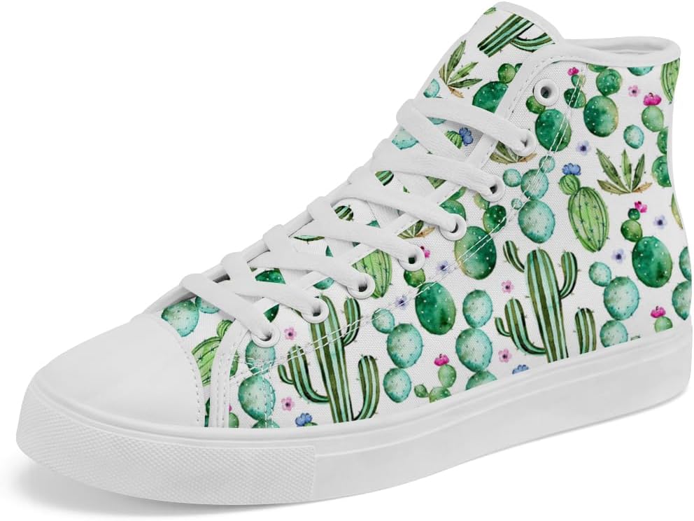 

Кеды Chebing Cactus высокие на шнуровке из канвы, повседневная обувь для мужчин и женщин, белый/зеленый