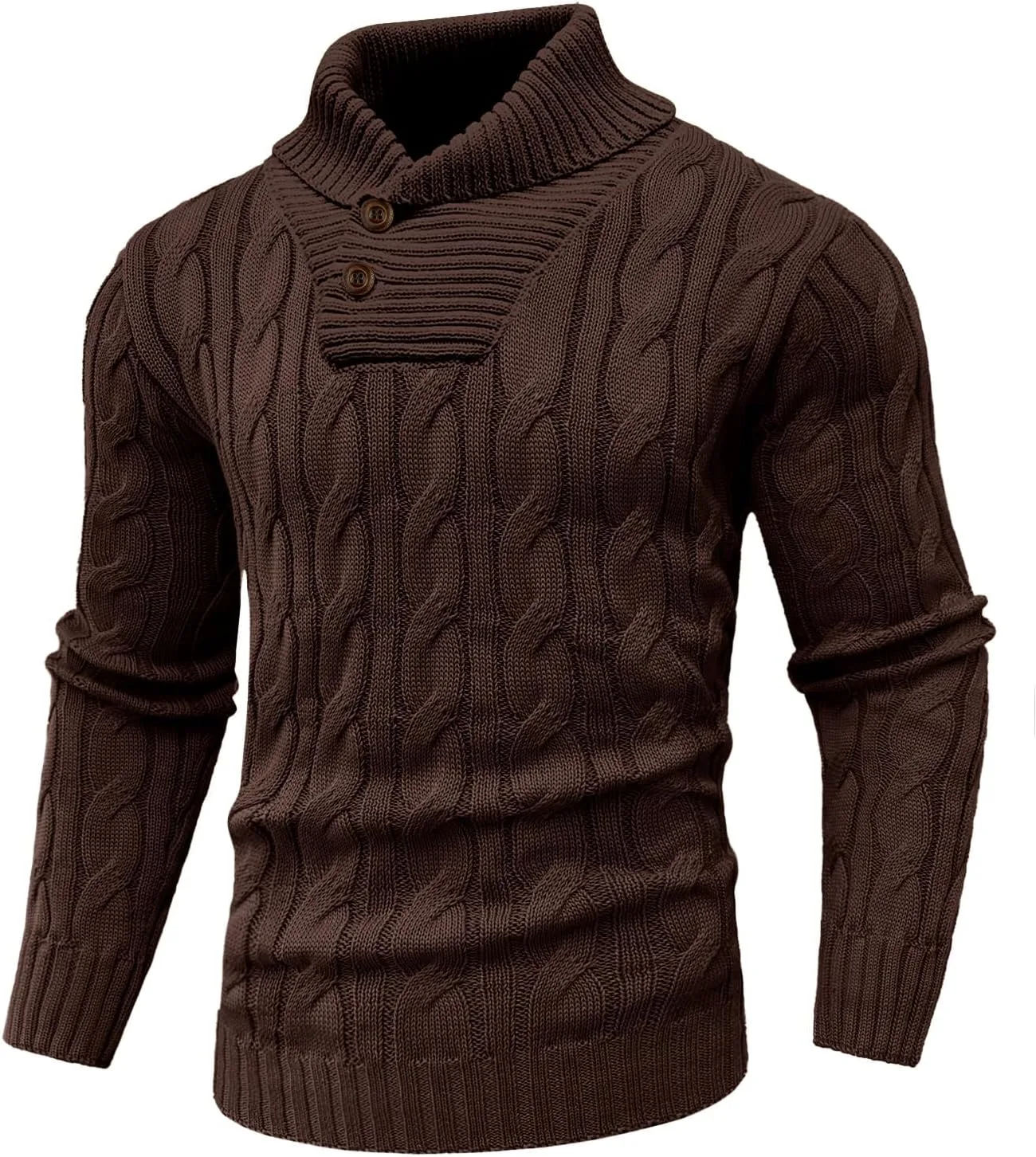 

Мужской водолазный свитер Zaitun в стиле рыбака с косой вязкой